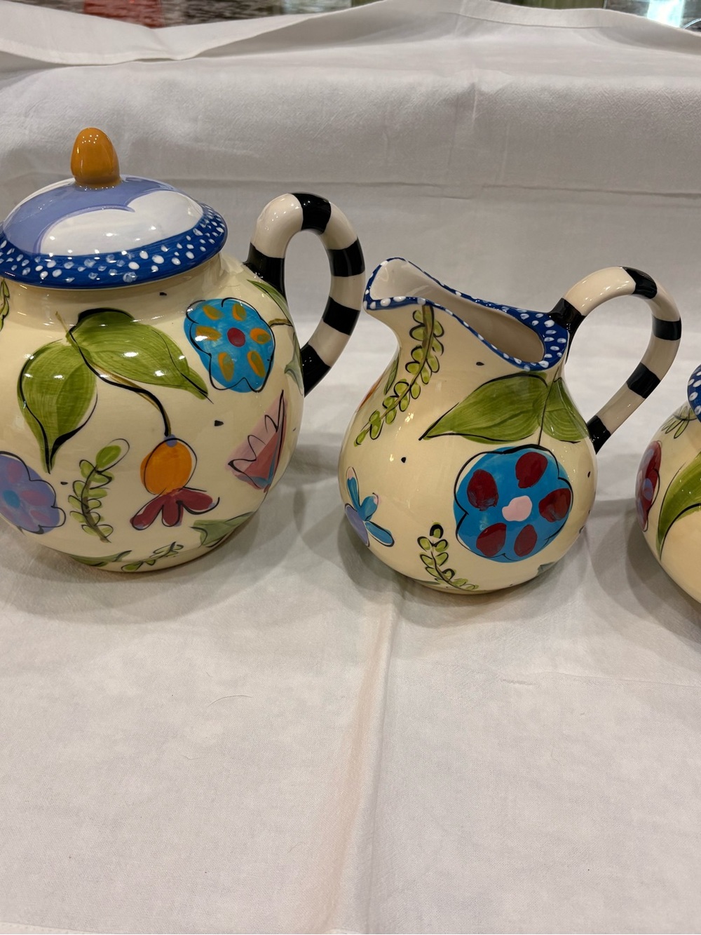 Droll Design Pottery Tea Set